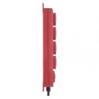 Prodlužovací kabel 10m/4 zásuvky/s vypínačem/černo-červený/guma-neopren/1,5mm2