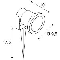 NAUTILUS s bodcem stribrnoseda 230V GU10 35W 180° IP65 SLV 227418