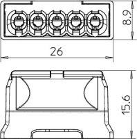 OBO 61 525 LGR Násuvná svorka bezšroubové svorky 5x2,5mm2 světle šedá