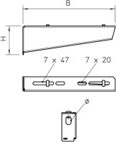 Nástěnný výložník OBO MWAM 12 31 FS včetně rychlého upevnění B310mm Ocel