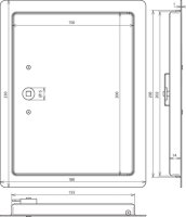 Revizní dvířka FeZn se zámkem na čtyřhran, 285x225mm DEHN 476001