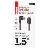 HDMI 2.0 high speed kabel A vidlice - A vidlice 90° 1,5 m EMOS S10110