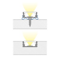 Přisazený hliníkový profil černý PH2 17x7 mm včetně čirého difuzoru 1 m