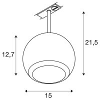 LIGHT EYE  150, 1~ Spot, kruhový, GU10, 1x max. 13W, matně černý SLV 1008182