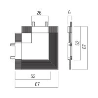 XTINY RECESSED SAME PLANE 90dgr CONNECTO