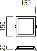 XFACE REC. SQ. PANEL 12W 100-240V AC 300