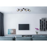 Stropní svítidlo PRISKA černá 4xE27, max. 40W 230V GLOBO 54017-4
