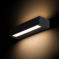 ASTER 25 nástěnná černá mléčný akryl 230V LED 2x6W IP65 3000K RENDL R14198