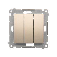 Trojitý spínač řazení 3x 1 10AX, 250V~ zlatá matná, metalizované DW31.01/44