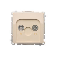 Zásuvka R-TV koncová, oddělená 1x vstup: 5-862 MHz béžová BMZAR1/1.01/12