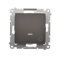 Ovládač zapínací ZVONEK, s orientačním LED, 1/0 So, 10AX, 250V, hnědá matná