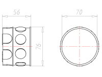 Krabice odbočná hloubka 56 mm, pod omítku KAISER 1572-02