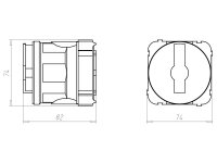Stropní krabice univerzální průměr 35mm hloubka 82mm do betonu KAISER 1264-50