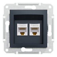 ASFORA Zásuvka datová 2xRJ45, kat.5e UTP, antracit SCHNEIDER EPH4400171