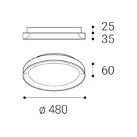 Stropní svítidlo BELLA SLIM 48, B 38W 2700K/3000K/4000K černá LED2 1271673