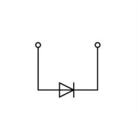 Svorka pro moduly 2 vodiče s diodou 1N4007 šedá 2,5mm2 Wago 280-613/281-410