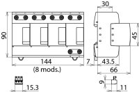Kombinovaný svodič přepětí DEHNventil M pro 3pól TT a TN-S, dálková signalizace