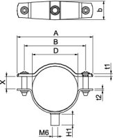 OBO ASG 732 44 A2 Distanční příchytka s připojovacím závitem M6 36-44mm Nerez