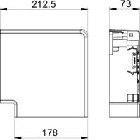 OBO GK-FH70170RW Plochý roh pro kanál Rapid 80 70x170mm čistě bílá