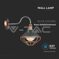 Wall Lamp Matt Rose Gold Mesh ?27 Down I