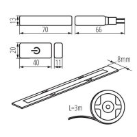 Kanlux 26326 COB SET 3m DIM-WW Sestava LED