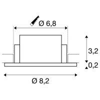 NEW TRIA 68 kroužek pro vestavbu do stropu D8,2 H3,4 cm IP 65 bílá SLV 1007346