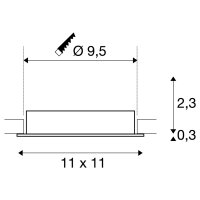 NEW TRIA 95 kroužek pro vestavbu do stropu D11 Š11 H2,6 cm IP20 černá