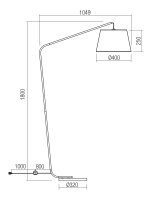 Stojací lampa KERMIT LAMP 1x42W E27 BLACK/GREY REDO 01-3078