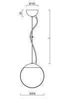 Závěsné svítidlo ISIS L1 PM 8W IP40 4K ON/OFF PMMA mosaz OSMONT ISI72878