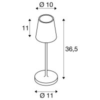VINOLINA TWO stolní svítidlo, aku, IP65, 2200/2700/3000 K, TOUCH, zelená