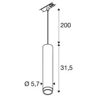 GRIP! L, 1~ závěsné svítidlo, GU10, délka závěsu 200cm, 1x max. 6W, zlatá/černá
