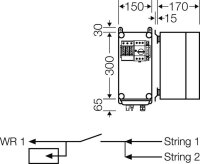 Připojovací skříň FV 2x string, 1x vstup střídače se spínačem HENSEL MI PV 2121