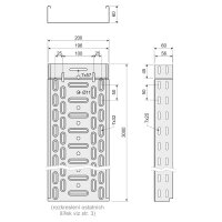 Kabelový žlab 60x200x0,60 sendzimir KOPOS KZI 60X200X0.60_S