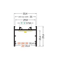 AL profil FKU78-02 pro LED, bez plexi, 2m, černý elox FK TECHNICS 4739562