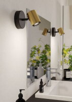 Nástěnné bodové svítidlo CONSUMA 1 GU10 5W IP44 černá/matná mosaz EGLO 300583