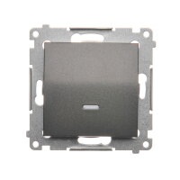 Přepínač střídavý, s orientačním LED, řazení 6So, 10AX, 250V antracit mat