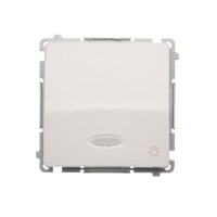 Ovladač zapínací SVĚTLO, s orientačním LED, řazení 1/0 So, 10AX, 250V, bílá