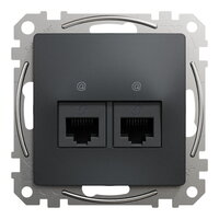 Sedna D/E Datová zásuvka 2xRJ45 kat. 6 UTP, Antracit SCHNEIDER SDD114462
