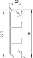 OBO SKL-70DBU Kanál s patkovou lištou s těsnicím břitem 70x20x2000 buk