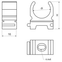 Příchytka pro ohebné trubky ČSN d34,5 mm Kopos 5329_LB