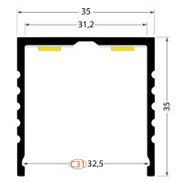 4738328 AL profil FKU72 pro LED, bez plexi, 2m FKU72-2M