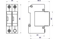 Svodič rázového přepětí HSA-275/1+1 M SPD typ 2+3 HAKEL 27081