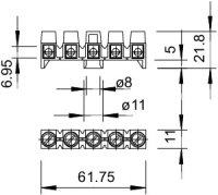 OBO 689 Svorkovnice 4mm2 přírodní Polyamid PA