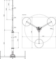 Jímací stožár 50 pro vodič HVI-light SET s třínohým stativem L 4900mm