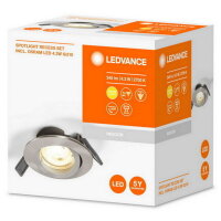 LEDVANCE RECESS DOWNLIGHT TWISTLOCK GU10 ADJ 4.3W 2700K Brished Nickel
