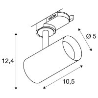 NOBLO SPOT, 3~ Spot, kulatá, 2700K, 6,2 W, fáze, 32°, bílá SLV 1007645
