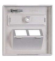 Kryt datové zásuvky 2x RJ45 UAE SFB, popisové pole, stříbrný SCHRACK EV124312--