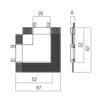 XTINY RECESSED SAME PLANE 90dgr CONNECTO