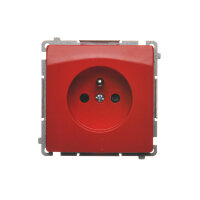 Zásuvka jednonásobná s uzemněním, s clonkami, 16 A, 250 V~, Červená BMGZ1Z.01/22