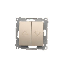 Žaluziové tlačítko 1+1 10A 250V, zlatá matná, metalizované DZP1.01/44